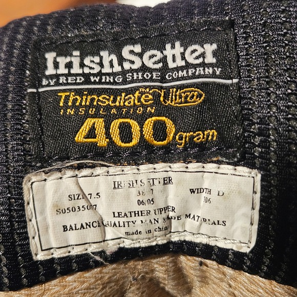Irish‎ Setter Red Wing 400g Thinsulate Gore-Tex Hunting Boots Mens 7.5 D Brown * main image 6